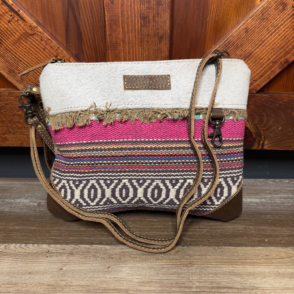Myra Bag Crossbody Pink Purse Upcycled Canvas NWT